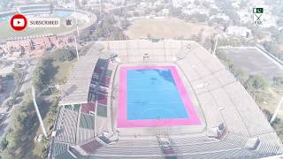 National Hockey Stadium Lahore Pakistan 2019  4K Ultra HD  Aerial View Drone Footage [upl. by Atalante]