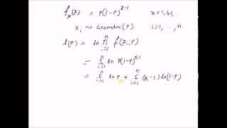 Maximum Likelihood estimation Geometric distribution [upl. by Leatrice]