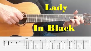 Lady In Black  Uriah Heep  Easy Fingerstyle guitar with tabs [upl. by Amargo58]