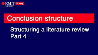 Structuring a literature review Conclusion [upl. by Keung]