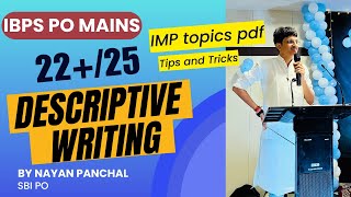 Descriptive Writing IBPS PO  By Nayan Panchal SBI PO [upl. by Adolpho]