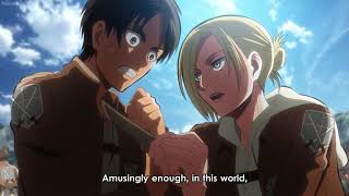 Annie vs Eren hand to hand combat Attack on Titan [upl. by Anihsat259]