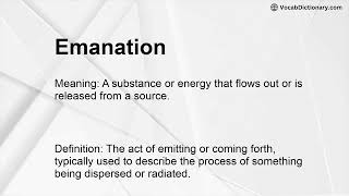 Emanation Meaning [upl. by Gifford]