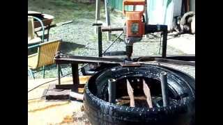 DIY Tire Cutting Machine [upl. by Hsivat819]