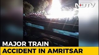 Many Killed As Train Runs Over People Watching RavanBurning In Amritsar [upl. by Ahseya]