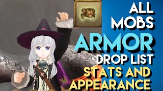 Toram Online All Mobs Armor Drop List  Stats and Appearance  chae [upl. by Jona]