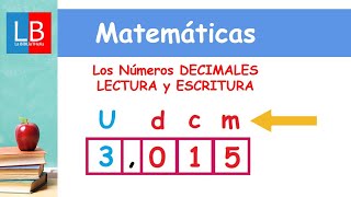 Los Números DECIMALES LECTURA y ESCRITURA ✔👩‍🏫 PRIMARIA [upl. by Triley]