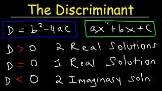 How To Determine The Discriminant of a Quadratic Equation [upl. by Kurland]