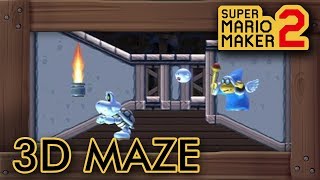 Super Mario Maker 2  Genius quot3D Maze Housequot Level [upl. by Neryt]