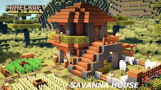 Minecraft How to build a Savanna House  Acacia House Tutorial [upl. by Tony283]