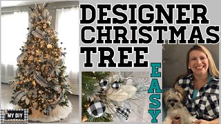 How to decorate a Designer Christmas Tree  Ribbon on Christmas Tree  EASY [upl. by Naerol919]