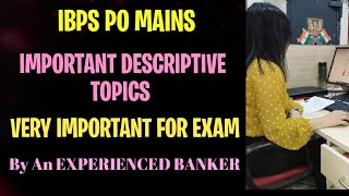 IBPS PO MAINS IMPORTANT DESCRIPTIVE TOPICS  ESSAYS AND LETTERS ibpspo [upl. by Isyad]