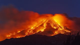 Timelapse Spectacular eruption from Italys Mount Etna [upl. by Blackmun]