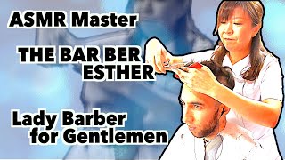 Woman ASMR Barber Esther  The Barber with Nick [upl. by Amaryl816]