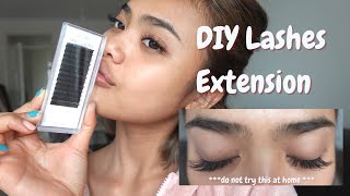 DIY lashes extension at home  Permanent individual extension [upl. by Garlanda]