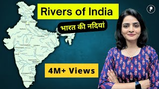 Rivers of India part 1 भारत की नदियां on India Map भारत का मानचित्र  PART 1 [upl. by Kelula]