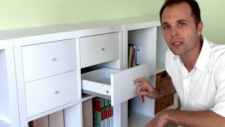 How to assemble Ikea bookshelf drawers  EXPEDIT KALLAX shelf [upl. by Alisan60]