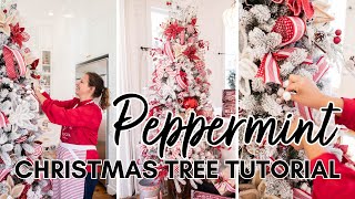 How to Decorate a Peppermint Christmas Tree Tutorial [upl. by Aniwde]