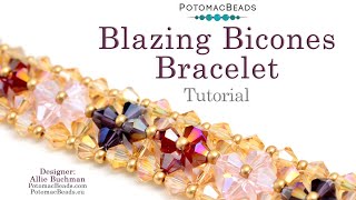 Blazing Bicones Bracelet  DIY Jewelry Making Tutorial by PotomacBeads [upl. by Teriann]