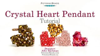 Crystal Heart Pendant DIY Jewelry Making Tutorial by PotomacBeads [upl. by Ylhsa]