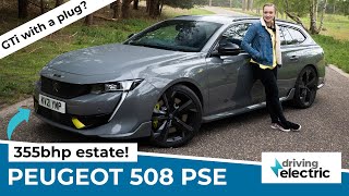 New 2021 Peugeot 508 PSE plugin hybrid estate review  DrivingElectric [upl. by Sadira720]