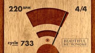 220 BPM 44 Wood Metronome HD [upl. by Yetty122]