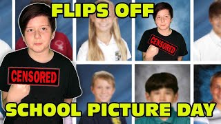 Kid Flips Off During His School Pictures GROUNDED [upl. by Dodwell]