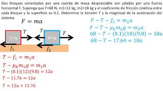 Física  Fuerza de fricción  Ejemplo 8 [upl. by Kassel]