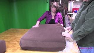 Upholstery Cushion Covers  Shrinking And Inserting Foam [upl. by Gnud]