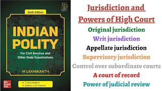 V155 Jurisdiction of High Court  Original Writ Supervisory Appellate M Laxmikanth Polity [upl. by Shiff218]