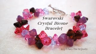 Swarovski Crystal Bicone Bracelet Video Tutorial [upl. by Mir924]