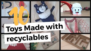 10 toys made with recyclables  toys from waste  recycling ideas [upl. by Soigroeg]