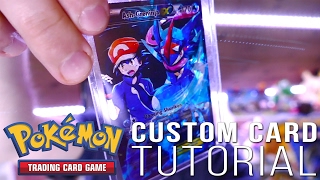 How to Make a CUSTOM Pokemon Card  FULL ART AshGreninja EX [upl. by Alexa]