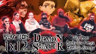 Demon Slayer 1x12  The Boar Bears Its Fangs Zenitsu Sleeps  Group Reaction [upl. by Adnilam]