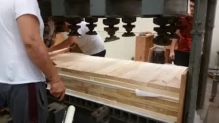 Demonstration of Cross Laminated Timber CLT Production using a Cold Press 2016 [upl. by Sindee]