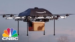 Amazon Tests First Drone Delivery Service Prime Air  CNBC [upl. by Eirrot321]