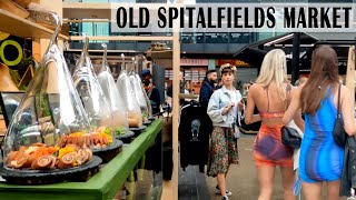 London Walking Tour  Old Spitalfields Market London  August 2021 4K [upl. by Curry]