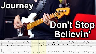 Journey  Dont Stop Believin  BASS COVER  PlayAlong Tabs [upl. by Yecaw]