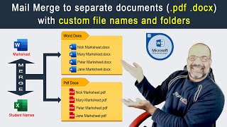 Mail Merge to separate documents docx pdf with custom file names and folders [upl. by Zigrang]