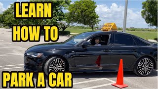 HOW TO PARK A CAR IN A PARKING SPACE FOR BEGINNERS [upl. by Sherm]