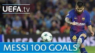 Lionel Messi  100 European goals  Watch them all [upl. by Bartholomeus695]