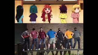 Joshiraku ending tiktok anime vs real life dance [upl. by Maidy469]