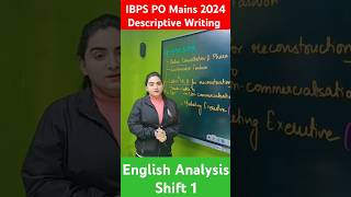 IBPS PO Mains Descriptive Writing Analysis ibpspomains examanalysis shorts pw [upl. by Llertniuq830]