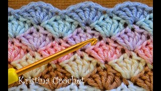 Easy Crochet Shell Stitch Tutorial English [upl. by Elmina162]