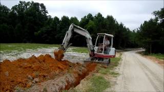 Trenching with the Mini Excavator [upl. by Sille367]