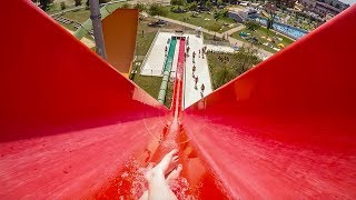 Terrifying Kamikaze Drop Waterslide  Adrenaline Waterpark Zalakaros [upl. by Atnoid]