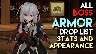 Toram Online All Boss Armor Drop List  Stats and Appearance  chae [upl. by Noillid]