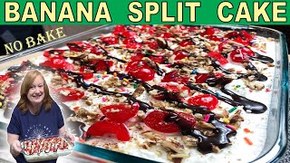 BANANA SPLIT Cake Recipe  No Bake Icebox Cake [upl. by Trebornhoj238]