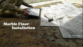 Marble Floor Installation  marble flooring  marble floor tile [upl. by Winther]