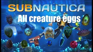 Where to find all creature eggs in Subnautica guide [upl. by Eblehs]